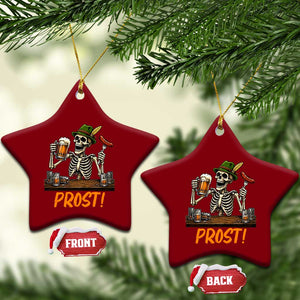Funny Skeleton Oktoberfest Ceramic Ornament Prost Beer Lover Bavarian Gift