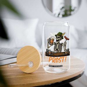 Funny Skeleton Oktoberfest Glass Can Prost Beer Lover Bavarian Gift