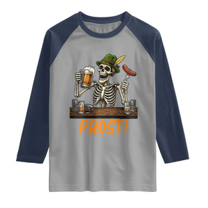 Funny Skeleton Oktoberfest Raglan Shirt Prost Beer Lover Bavarian Gift