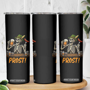 Funny Skeleton Oktoberfest Skinny Tumbler Prost Beer Lover Bavarian Gift