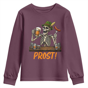 Funny Skeleton Oktoberfest Youth Sweatshirt Prost Beer Lover Bavarian Gift