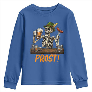 Funny Skeleton Oktoberfest Youth Sweatshirt Prost Beer Lover Bavarian Gift