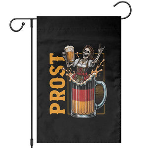 Funny Skeleton Oktoberfest Garden Flag Spooky Prost German Beer Drinker Graphic