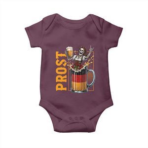 Funny Skeleton Oktoberfest Baby Onesie Spooky Prost German Beer Drinker Graphic