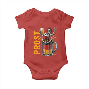 Funny Skeleton Oktoberfest Baby Onesie Spooky Prost German Beer Drinker Graphic