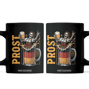 Funny Skeleton Oktoberfest Coffee Mug Spooky Prost German Beer Drinker Graphic