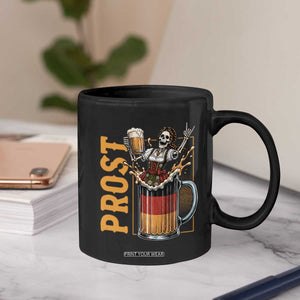 Funny Skeleton Oktoberfest Coffee Mug Spooky Prost German Beer Drinker Graphic