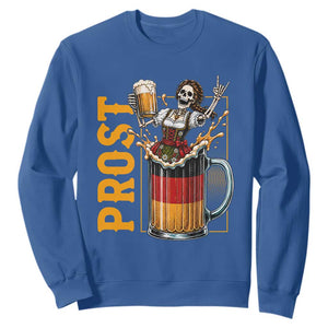 Funny Skeleton Oktoberfest Sweatshirt Spooky Prost German Beer Drinker Graphic