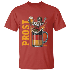 Funny Skeleton Oktoberfest T Shirt Spooky Prost German Beer Drinker Graphic
