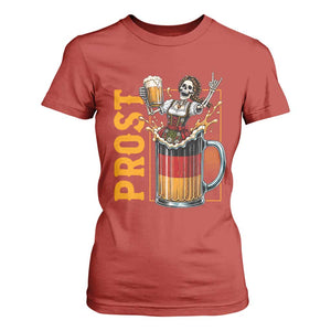 Funny Skeleton Oktoberfest T Shirt For Women Spooky Prost German Beer Drinker Graphic