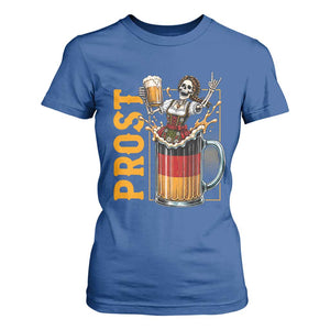 Funny Skeleton Oktoberfest T Shirt For Women Spooky Prost German Beer Drinker Graphic