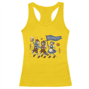 Funny Opossum Raccoon Frog Oktoberfest Beer Graphic Racerback Tank Top Spooky Drinking Team