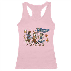 Funny Opossum Raccoon Frog Oktoberfest Beer Graphic Racerback Tank Top Spooky Drinking Team