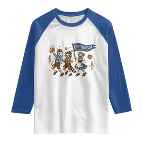 Funny Opossum Raccoon Frog Oktoberfest Beer Graphic Raglan Shirt Spooky Drinking Team