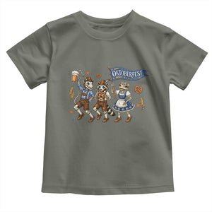 Funny Opossum Raccoon Frog Oktoberfest Beer Graphic Toddler T Shirt Spooky Drinking Team