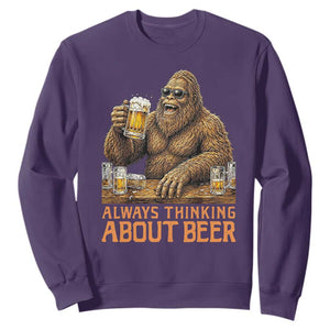 Funny Bigfoot Always Thinking About Beer Sweatshirt Beer Drinker Gift