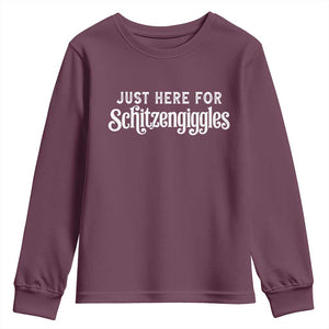 Just Here For Schitzengiggles Youth Sweatshirt German Beer Festival Funny Gift