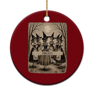 Skeleton Witches Coven Oktoberfest Ceramic Ornament German Dirndl Spooky Beer Festival Gift