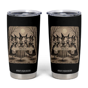 Skeleton Witches Coven Oktoberfest Tumbler Cup German Dirndl Spooky Beer Festival Gift
