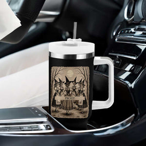 Skeleton Witches Coven Oktoberfest Tumbler With Handle German Dirndl Spooky Beer Festival Gift