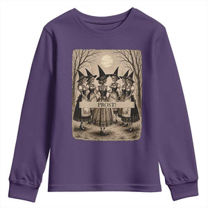 Skeleton Witches Coven Oktoberfest Youth Sweatshirt German Dirndl Spooky Beer Festival Gift