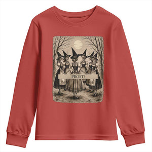 Skeleton Witches Coven Oktoberfest Youth Sweatshirt German Dirndl Spooky Beer Festival Gift