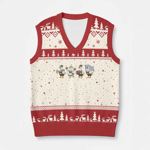 Silly Goose Oktoberfest V-Neck Knit Sweater Vest Cute Bavarian Beer Festival Animal Humor