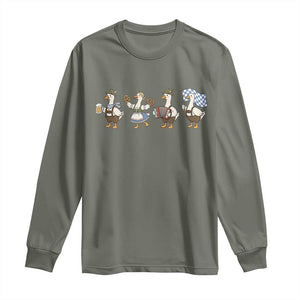 Silly Goose Oktoberfest Long Sleeve Shirt Cute Bavarian Beer Festival Animal Humor