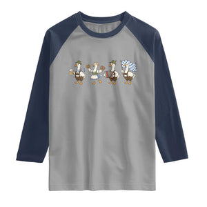 Silly Goose Oktoberfest Raglan Shirt Cute Bavarian Beer Festival Animal Humor