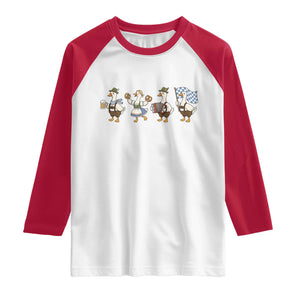 Silly Goose Oktoberfest Raglan Shirt Cute Bavarian Beer Festival Animal Humor