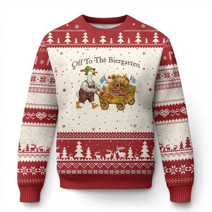 Funny Goose German Beer Festival Ugly Christmas Sweater Off To The Biergarten