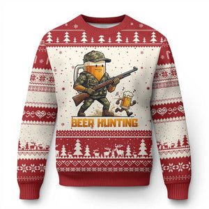Beer Hunting Season Open Ugly Christmas Sweater Beer Hunter Brew Lover Humor