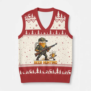 Beer Hunting Season Open V-Neck Knit Sweater Vest Beer Hunter Brew Lover Humor
