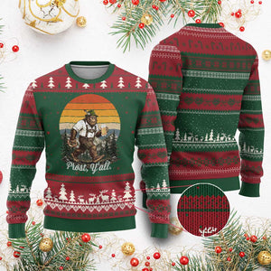 Prost Yall Bigfoot Ugly Christmas Sweater Vintage Oktoberfest Beer Lover Sasquatch Gift