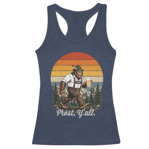 Prost Yall Bigfoot Racerback Tank Top Vintage Oktoberfest Beer Lover Sasquatch Gift