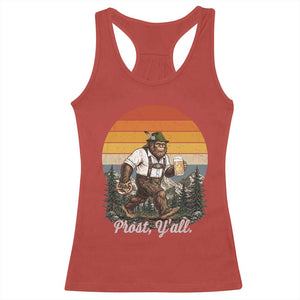 Prost Yall Bigfoot Racerback Tank Top Vintage Oktoberfest Beer Lover Sasquatch Gift