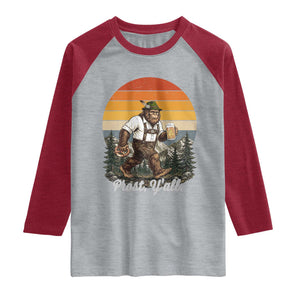 Prost Yall Bigfoot Raglan Shirt Vintage Oktoberfest Beer Lover Sasquatch Gift