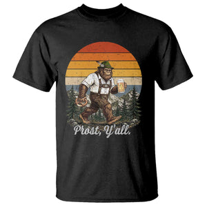 Prost Yall Bigfoot T Shirt Vintage Oktoberfest Beer Lover Sasquatch Gift