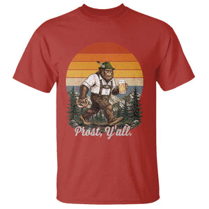 Prost Yall Bigfoot T Shirt Vintage Oktoberfest Beer Lover Sasquatch Gift