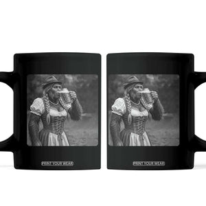 Bigfoot Oktoberfest Coffee Mug Vintage Dirndl German Beer Festival Humor