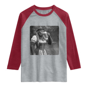 Bigfoot Oktoberfest Raglan Shirt Vintage Dirndl German Beer Festival Humor
