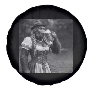 Bigfoot Oktoberfest Spare Tire Cover Vintage Dirndl German Beer Festival Humor
