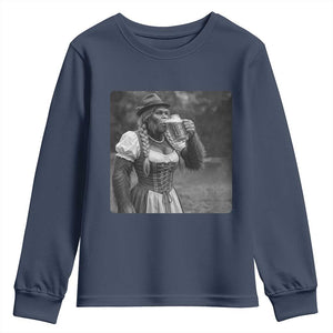 Bigfoot Oktoberfest Youth Sweatshirt Vintage Dirndl German Beer Festival Humor
