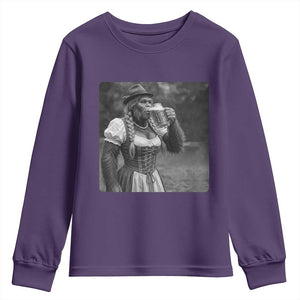 Bigfoot Oktoberfest Youth Sweatshirt Vintage Dirndl German Beer Festival Humor