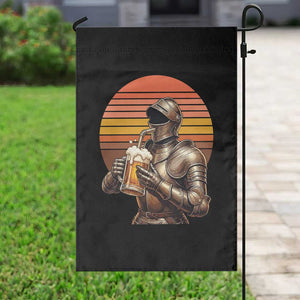 Funny Medieval Renaissance Drinker Garden Flag Vintage Knight In Armor Beer Lover