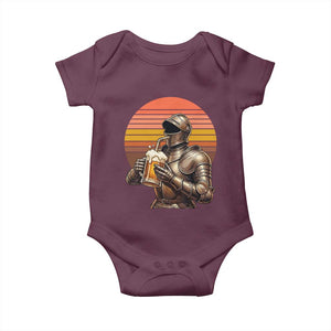 Funny Medieval Renaissance Drinker Baby Onesie Vintage Knight In Armor Beer Lover