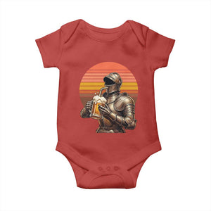 Funny Medieval Renaissance Drinker Baby Onesie Vintage Knight In Armor Beer Lover