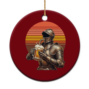 Funny Medieval Renaissance Drinker Ceramic Ornament Vintage Knight In Armor Beer Lover