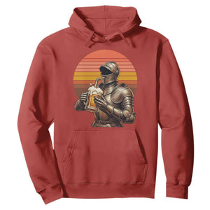 Funny Medieval Renaissance Drinker Hoodie Vintage Knight In Armor Beer Lover