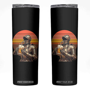 Funny Medieval Renaissance Drinker Skinny Tumbler Vintage Knight In Armor Beer Lover